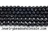 CON125 15.5 inches 8mm faceted round black onyx gemstone beads