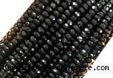 AGBS02 15 inches 4*6mm faceted rondelle black agate beads wholesale