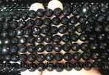 AGBS242 15 inches 8mm faceted round black agate beads wholesale