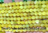 AGBS253 15 inches 6mm faceted round yellow dragon veins agate beads wholesale