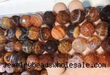 AGBS274 15 inches 14mm faceted round coffee dragon veins agate beads wholesale