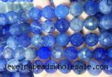 AGBS279 15 inches 12mm faceted round blue dragon veins agate beads wholesale