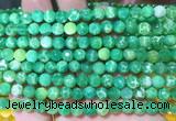 AGBS292 15 inches 6mm faceted round green dragon veins agate beads wholesale