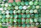 AGBS294 15 inches 10mm faceted round green dragon veins agate beads wholesale