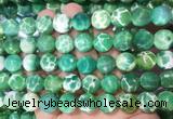 AGBS295 15 inches 12mm faceted round green dragon veins agate beads wholesale