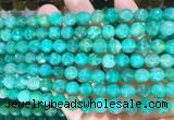 AGBS297 15 inches 6mm faceted round green dragon veins agate beads wholesale