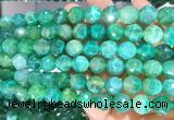 AGBS299 15 inches 10mm faceted round green dragon veins agate beads wholesale