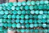 AGBS303 15 inches 8mm faceted round green dragon veins agate beads wholesale
