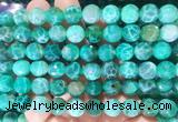 AGBS304 15 inches 10mm faceted round green dragon veins agate beads wholesale