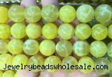 AGBS322 15 inches 14mm round yellow dragon veins agate beads wholesale