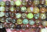 AGBS327 15 inches 12mm round yellow dragon veins agate beads wholesale