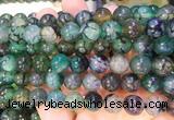 AGBS365 15 inches 10mm round green dragon veins agate beads wholesale
