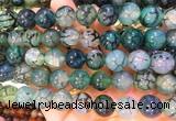 AGBS366 15 inches 12mm round green dragon veins agate beads wholesale