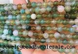 AGBS368 15 inches 6mm round green dragon veins agate beads wholesale