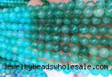 AGBS385 15 inches 6mm round green dragon veins agate beads wholesale