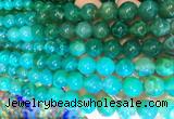 AGBS387 15 inches 10mm round green dragon veins agate beads wholesale