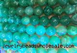 AGBS388 15 inches 12mm round green dragon veins agate beads wholesale