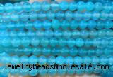 AGBS390 15 inches 6mm round blue agate beads wholesale