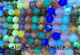 AGBS405 15 inches 8mm round colorful agate beads wholesale