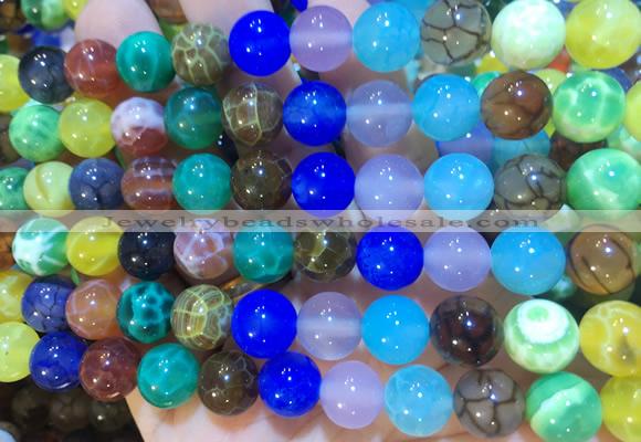 AGBS406 15 inches 10mm round colorful agate beads wholesale