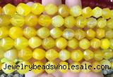 AGBS411 15 inches 10mm faceted nuggets agate gemstone beads wholesale