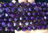 AGBS415 15 inches 10mm faceted nuggets agate gemstone beads wholesale