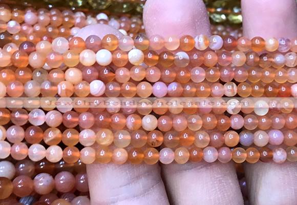 AGBS60 15 inches 4mm round orange botswana agate beads