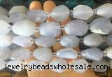 BCBS23 15 inches 12*16mm - 15*20mm faceted nuggets blue chalcedony beads
