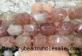 BQBS03 15 inches 13*18mm - 15*20mm faceted nuggets red strawberry quartz beads