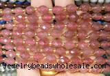 BQBS08 15 inches 6*8mm faceted rice red strawberry quartz beads wholesale