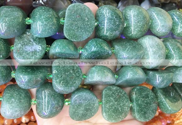 BQBS10 15 inches 20*25mm apple green strawberry quartz beads wholesale