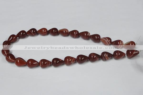 CAA135 15.5 inches 8*16mm teardrop red agate gemstone beads