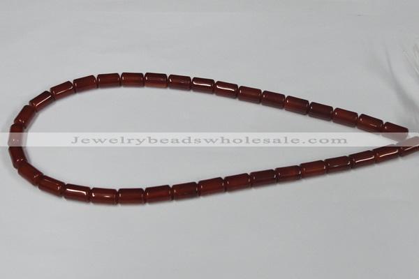 CAA138 15.5 inches 7*12mm column red agate gemstone beads