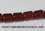 CAA139 15.5 inches 9*12mm column red agate gemstone beads