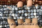 CAA1702 15 inches 8mm faceted round fire crackle agate beads