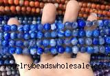CAA1718 15 inches 8mm faceted round fire crackle agate beads