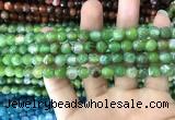 CAA1719 15 inches 8mm faceted round fire crackle agate beads