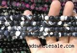 CAA1760 15 inches 8mm faceted round fire crackle agate beads