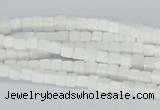 CAA18 15.5 inches 4*4mm cube white agate gemstone beads wholesale