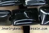 CAA2567 15.5 inches 12*16mm rectangle black agate beads wholesale