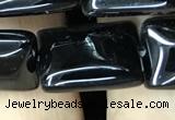 CAA2568 15.5 inches 13*18mm rectangle black agate beads wholesale