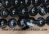 CAA2635 15.5 inches 4mm round banded black agate beads wholesale