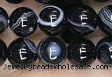 CAA2637 15.5 inches 8mm round banded black agate beads wholesale
