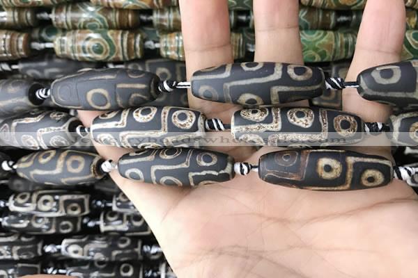 CAA2708 15.5 inches 14*38mm - 16*43mm rice tibetan agate dzi beads
