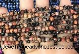 CAA2820 15 inches 4mm faceted round fire crackle agate beads wholesale