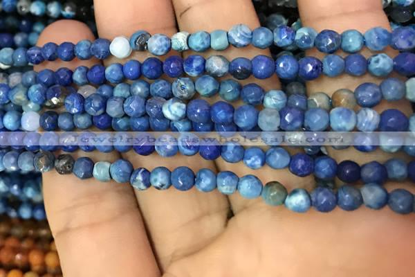 CAA2828 15 inches 4mm faceted round fire crackle agate beads wholesale