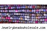 CAA2885 15 inches 6mm faceted round fire crackle agate beads wholesale
