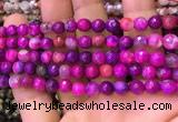 CAA2899 15 inches 6mm faceted round fire crackle agate beads wholesale