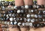 CAA2921 15 inches 6mm faceted round fire crackle agate beads wholesale
