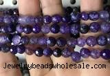 CAA2929 15 inches 6mm faceted round fire crackle agate beads wholesale
